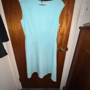 Calvin Klein Aqua Sleeveless Midi Dress